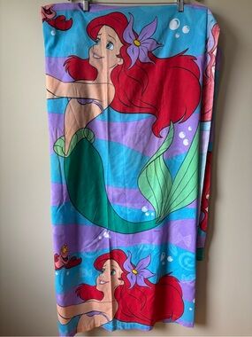 Vintage Disney Little Mermaid Ariel Twin Flat Sheet 90s